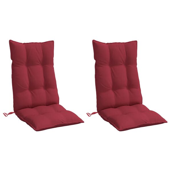 vidaXL Highback Chair Cushion Set of 2 Wine Red