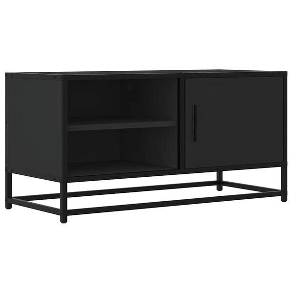 vidaXL TV Cabinet Black Engineered wood Medium TV Cabinet Rectangular