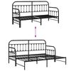 vidaXL Daybed Frame with Headboard Black 31.5" x 78.7" Steel