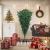 vidaXL Christmas Tree Green PVC, Steel 70.9 in Adjustable Armrests