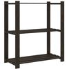 vidaXL 3-Tier Storage Rack Black 31.5x15.0x35.4" Solid Wood Pine