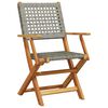 vidaXL Garden Chair Set of 6 Grey Solid acacia wood, PE rattan Standard