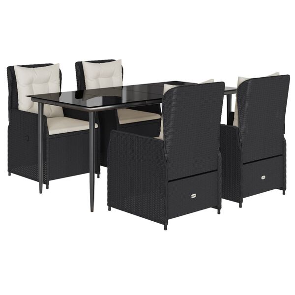 vidaXL Garden Dining Set Black