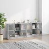 vidaXL Bookcase Concrete grey Engineered wood, glass Large Bookcase