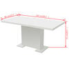 vidaXL Kitchen Table High gloss white MDF and Steel Extendable