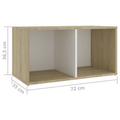 vidaXL TV Stands 4 pcs White and Sonoma Oak 28.3"x13.8"x14.4" Engineered Wood