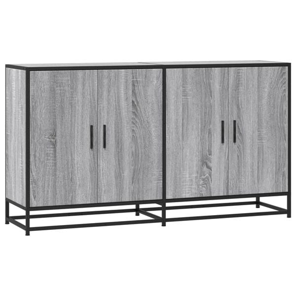 vidaXL Sideboard Grey Sonoma Engineered wood, Metal Medium Sideboard