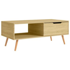 vidaXL Coffee Table Sonoma Oak Engineered Wood, MDF 39.4 x 19.5 x 16.9 in