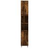 vidaXL Bathroom Cabinet Smoked Oak Engineered Wood, Iron Tall