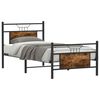 vidaXL Bed Frame Smoked Oak Engineered Wood and Steel 35.4 x 78.7 in