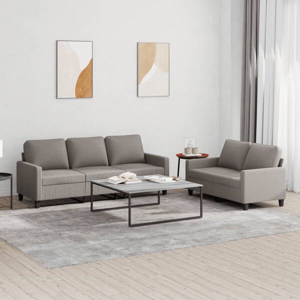 vidaXL Sofa Set Taupe Fabric (100% polyester), metal, textilene, plywood
