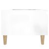 vidaXL Side Table High gloss white Engineered wood, solid eucalyptus wood