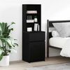 vidaXL Bedside Cabinet Black Engineered wood Tall Bedside Cabinet