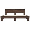 vidaXL Bed Frame Brown Oak Engineered Wood, Metal Double Modern