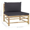 vidaXL Garden Lounge Set Dark Grey Bamboo Medium Modular