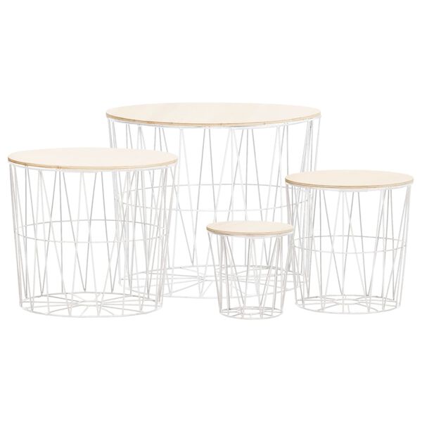 vidaXL Coffee Table 4 pcs White