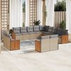 vidaXL Garden Sofa Set Beige PE Rattan Large Modular Garden Sofa Set
