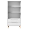 vidaXL Bookcase White Solid pine wood, engineered wood Medium Bookcase