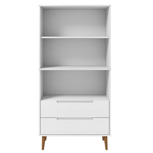 vidaXL Bookcase White Solid pine wood, engineered wood Medium Bookcase