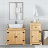 vidaXL Bathroom Furniture Set Honey Pine Solid Pinewood Medium