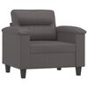vidaXL Sofa Chair With Footstool Grey Faux leather Single Sleek