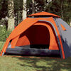 vidaXL Camping Tent Dome 4-Person Gray and Orange Quick Release