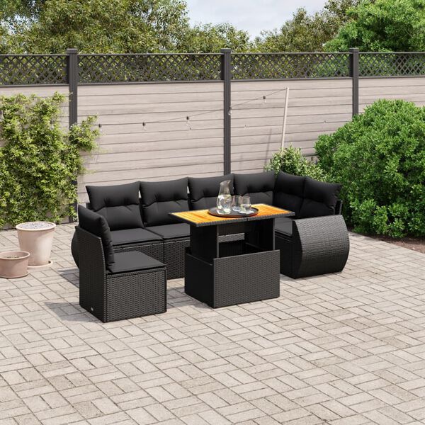vidaXL Garden Sofa Set Black