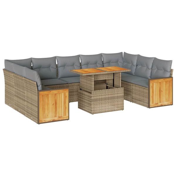 vidaXL Garden Sofa Set Beige