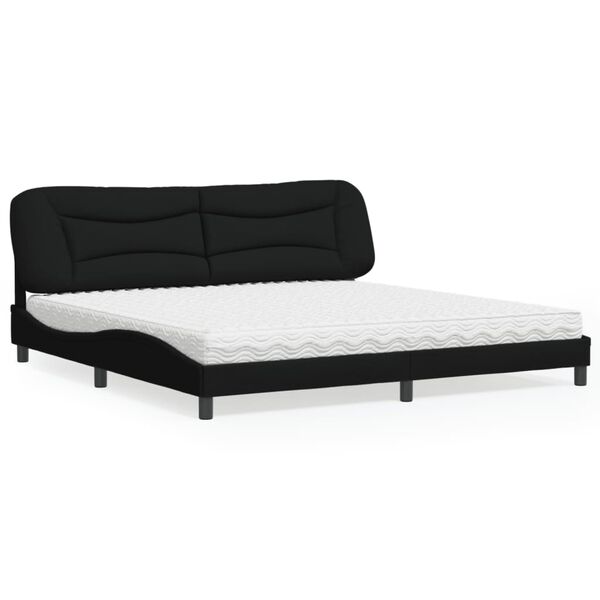 vidaXL Bed Black Fabric (100% polyester) 78.7x78.7 in Bed Rectangular