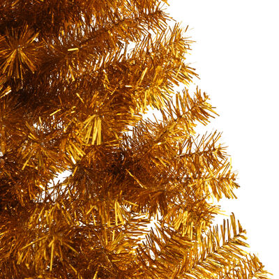 vidaXL Artificial Half Christmas Tree with Stand Gold 7 ft PET