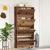 vidaXL Shoe Cabinet Old Wood 31.50 x 8.27 x 64.37 in Engineered Wood