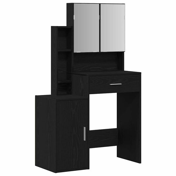 vidaXL Dressing Table Black oak 80 x 35 x 132 cm Engineered wood