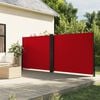 vidaXL Retractable Side Awning Red 100% Polyester with a PU Coating