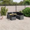 vidaXL Garden Sofa Set Black PE rattan 6 Piece Set Adjustable Armrests
