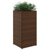 vidaXL Garden Planter Set of 2 Brown Powder-coated steel, PE rattan