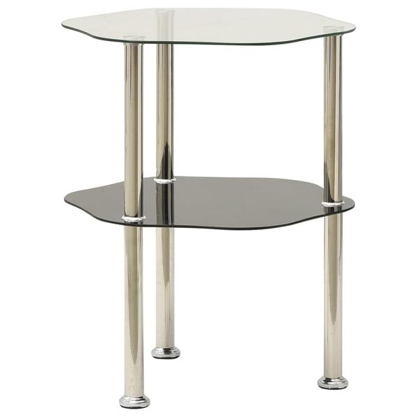 vidaXL Side Table Transparent and black