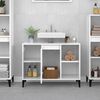 vidaXL Sink Cabinet High gloss white Engineered wood, metal Standard