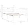 vidaXL Bed Frame White Metal, Plywood Twin Modern Bed Frame