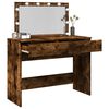 vidaXL Dressing Table Smoked oak Engineered wood, Glass Medium