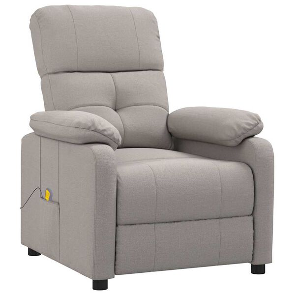 vidaXL Massage Recliner Taupe Fabric