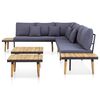 vidaXL 7-Seater Patio Lounge Set with Cushions Solid Acacia Wood