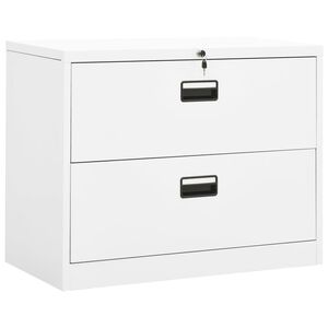 vidaXL Filing Cabinet White Steel 35.4x18.1x28.5 in Durable