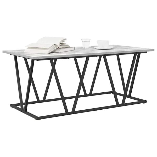vidaXL Coffee Table Grey 39.37 x 19.69 x 15.75 in