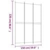 vidaXL 3-Panel Room Divider White 59.1"x86.6" Fabric
