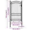 vidaXL Fence Gate with Arched Top Steel 39.4x48.6" Black