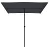 vidaXL Garden Parasol Black Polyester, Aluminum 6.6 x 4.9 ft Rotatable