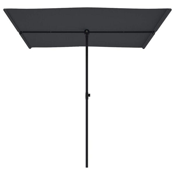 vidaXL Garden Parasol Black Polyester, Aluminum 6.6 x 4.9 ft Rotatable