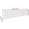 vidaXL Gabion Wall with Covers Galvanized Steel 354.3"x19.7"x78.7"