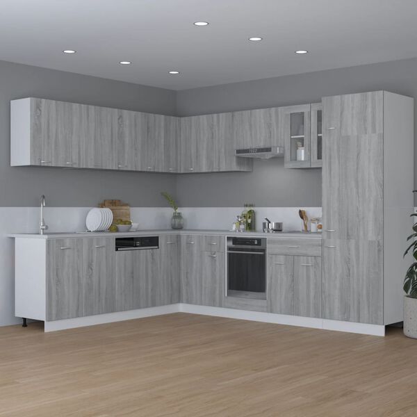 vidaXL Hanging Cabinet Grey Sonoma Engineered Wood 31.5x12.2x23.6 in