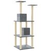 vidaXL Cat Tree Light gray Engineered wood, plush, sisal 55.5 in tall